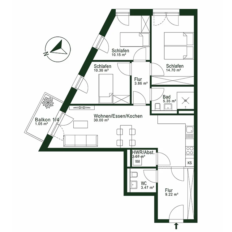 Grundriss Wohnung 11