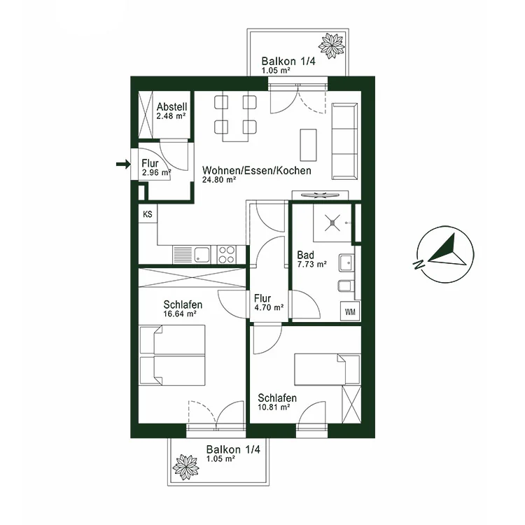 Grundriss Wohnung 13