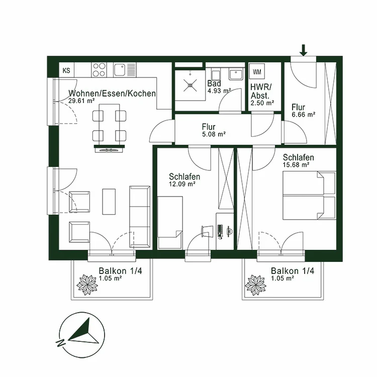 Grundriss Wohnung 15