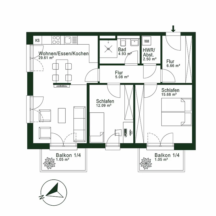 Grundriss Wohnung 21