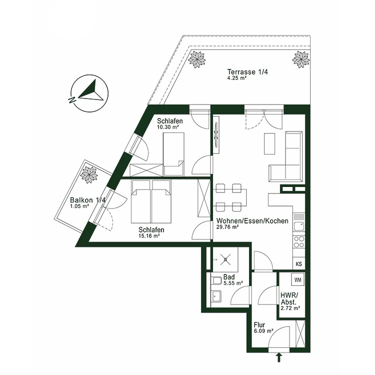 Grundriss Wohnung 23